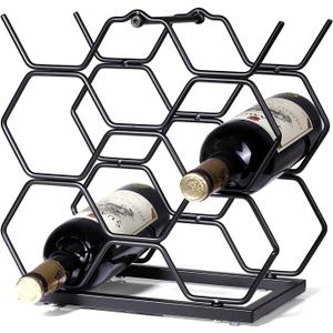 Small Wine Racks Countertop (8 Bottle Capacity),Metal Wine Bottle Holder Modern Black for Home Kitchen Bar,Tabletop Wine Rack for Cabinet, Pantry, Wine Bottle Storage