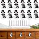 Moxweyeni 12 Pieces Christmas Cabinet Knobs for Kitchen Snowman Knobs Silicone Hand Cabinet Knob Cover Christmas Decorative Drawer Pulls for Xmas Winter Kitchen Home Party Decorations