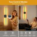 Shenmoyl Battery Operated Wall Sconce Set of 2, 10000mAh Rechargeable Wall Sconces with Detachable Battery, Indoor 350Rotate Wall Lights for Bedroom Living Room, Black, 31.5 Inch