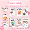 Cazhes Valentine's Day Gifts Tags Stickers, 60pcs Gift Wrap Self Adhesive Stickers, Outer Space Happy Valentine's Day Wrapping Decorations for Envelopes Present School - B02