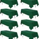 8 Pack Hunter Green Table Cloth 60 x 102 Inch Rectangular Dark Green Tablecloth for 6 Foot Rectangle Tables, Wrinkle Resistant Washable Rectangle Fabric Table Covers for Wedding Party Banquet Buffet