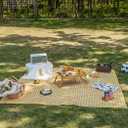 Extra Large Picnic Blanket Beach Blankets, 80''x60'' Picnic Mat Waterproof Sand Proof Foldable Portable for Outdoor Camping Hiking Travel Grass Park Music Festival Lawn Mats (yellow, 80x60 inch)