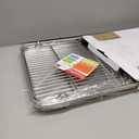 TeamFar Baking Sheet with Rack Set of 4, 20’’×14’’×1.2’’, Half Size Stainless Steel Cookie Sheet Baking Pans with Cooling Rack Set , Non Toxic & Rust Free, Mirror Finish & Easy Clean, 2 Pans & 2 Racks