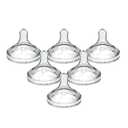 Dr. Brown's Natural Flow Preemie Flow Wide-Neck Baby Bottle Silicone Nipple, Slowest Flow, 0m+, 100% Silicone Bottle Nipple, 6 Pack