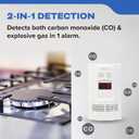 Kidde Carbon Monoxide + Explosive Gas, Natural Gas & Propane Alarm, Plug-in with 9V Battery Backup, Digital Display, 85 dB Alarm, LED Status Indicators, 3rd Edition