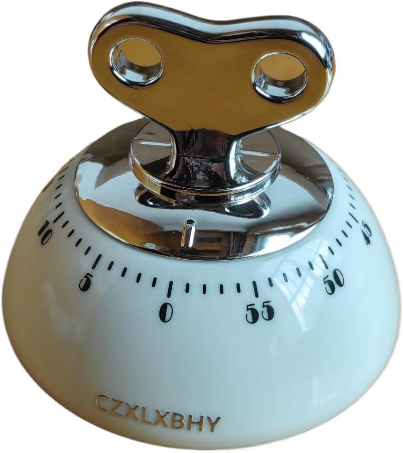 Kitchen Timers for Cooking,100% Mechanical Cooking Timer,Retro Cooking Timer,No Batteries Required,Magnetic Back. (Cream)
