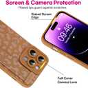 OOK Compatible with iPhone 14 Pro Max Brown Leopard Case with Wrist Strap, Leopard Cheetah TPU Shockproof Protection Slim Silicone Cover with Camera Lens Protection for Women Girls, for 6.7inch