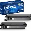 TN229XL Black Compatible Toner Cartridges Replacement for TN229 TN-229 TN 229 XL Toner Cartridges to Use with MFC-L3780CDW MFC-L3720CDW HL-L3280CDW HL-L3220CDW Printer(2 Blacks)