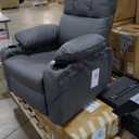 GarveeHome Recliner Chair, 360 Swivel Rocker Recliners with Heat & Massage, Soft Lazy Boy Recliner Chair with 2 Cup Holders and Side Pocket for Living Room Bedrooms and Nurseries -Grey