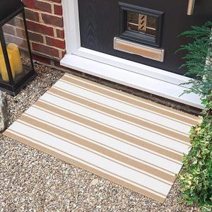 Outdoor Rug 3'x5',Washable Black and White Striped Outdoor Rug,Farmhouse Front Door Mat Porch Rug Decor,Layered Door mats Outdoor,Cotton Entryway Rug for Indoor Outdoor Entrance