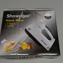 Handmixer Electric Handheld - 7 Speed Portable Kitchen Mixer Electric with 5 Stainless Steel Accessories Whisk, Food Beater for Whipping Mixing Cookies Cakes Eggs Dough (Off white)