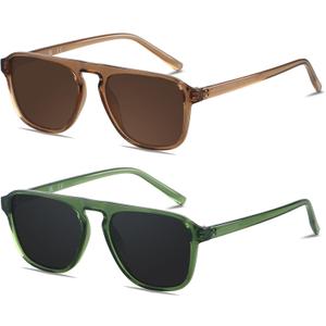 ANDWOOD Square Aviator Sunglasses Polarized Mens Womens UV Protection Sun glasses