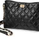 Small Crossbody Bags for Women Purses Fashion Leather Lightweight Handbags Shoulder Bag (Medium, M 1-02 Black)