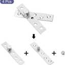 uxcell 4 Pcs Invisible Door Pivot Hinge, Hidden Door Hinge, 180 Degree Rotation Concealing Hinge for Secret Door, Bookcase, Swinging Door, 3.74 Inch