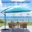 Patio Umbrella, Outdoor Market Umbrella Featuring Push Button Tilt & Hand Crank, 8 Sturdy Ribs, UV Block Waterproof Fade Resistant Canopy, Ideal for Garden, Deck, Backyard, Poolside