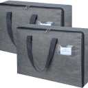 YACQ 2 Pack Large Moisture-Proof Storage Moving Travel Bag for Comforter Pillow Blanket Quilt Bedding Clothes/Water-Resistant Linen Fabric/Storage Container for Closet Under-Bed (Gray)