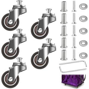 2 Inch Heavy Duty Replacement Wheels for HULKEN Bag with Wheels - Compatible with HULKEN Large, Medium, Small Bag - Reinforced Rolling Tote Bag Repair Kit (Set of 5)