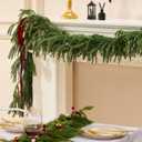 Faux Norfolk Pine Christmas Garland Real Touch Greenery Artificial Cedar Christmas Garland for Fireplace Mantel, Staircase, Door Frame, Holiday Indoor Winter Décor (9FT-2Pack)