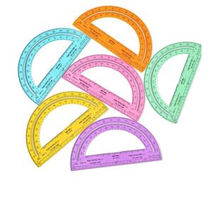 Zonon 12 Pieces Protractors Bulk Plastic 180 Degrees 6 Inch Translucent Protractors for Geometry, Angle Measurement, Students School Supplies
