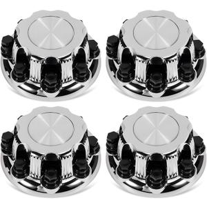 LEAPTREND 8 Lugs Chrome Wheel Center Caps (New Glossy Silver Design) 4pcs Fit for 1998-2013 Chevy/Chevrolet Silverado Avalanche Suburban&GMC Sierra Yukon 1500 2500 3500 Rim Hub Cover, Replace 15039489, 7.91 Inches