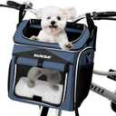 Dog Bike Basket Carrier, Expandable Foldable Soft-Sided Dog Carrier, 2 Open Doors, 5 Reflective Tapes, Pet Travel Bag,Dog Backpack Carrier Safe and Easy for Small Medium Cats and Dogs(Blue)