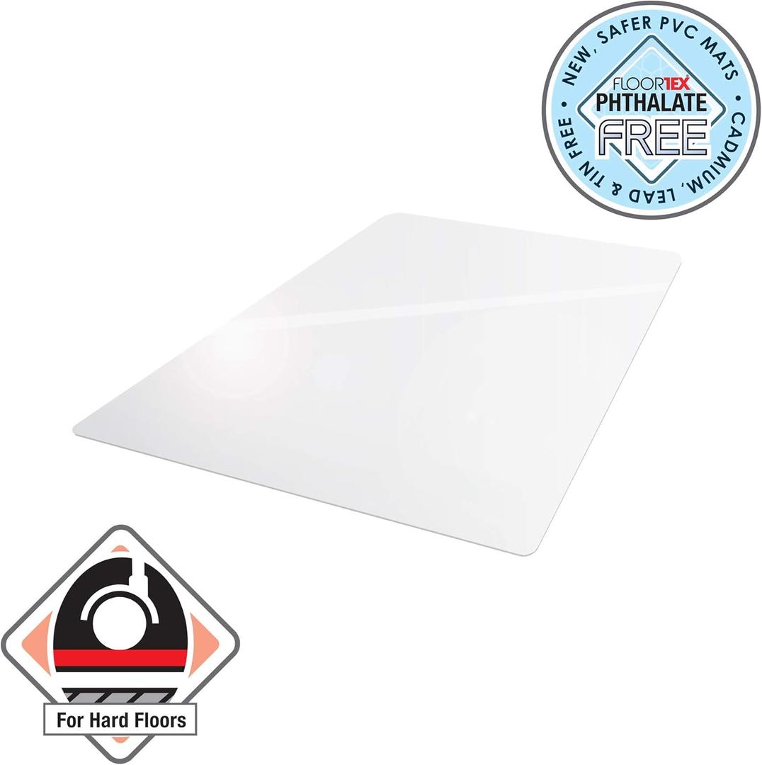 Floortex Valuemat Vinyl Rectangular Chair Mat for Hard Floor - 47" x 60"