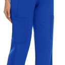 AMPOSH Women's Maternity Scrub Pants with 6 Pockets Stretchy Straight Leg Pregnancy Workwear (X-Large, Royal Blue)