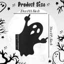 Halloween Fence Yard Statues Garden Stake, Horror Funny Metal Wall Art Statues Outdoor Rust-Proof Decor, Laser Cut Silhouette Art Double Sided Metal Sculpture for Outdoor Garden (Ghost)