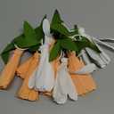 EASY JOY Crepe Paper Flowers Banner White Orange Floral Banner Spring Hanging Paper Flower Leaves Garlands for Spring Birthday Wedding Home Decorations