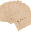 60 Pieces 6 x 6 Inches Burlap Squares Jute Burlap Multipurpose Natural Fabric Placemats Farmhouse Centerpiece Gardening Braided Crafts for Home Party Wedding Table Cover Craft Supplies