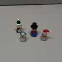 HDCRYSTALGIFTS 4PCS Blown Glass Snowman Decor Christmas Figurine Collectible 2.5'' Mini Art Glass Holiday Cheers Collection Statue Festival Decoration Xmas Gifts