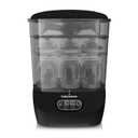 Baby Brezza Bottle Sterilizer and Dryer Advanced – 33% Faster - Largest Capacity Steam Sanitizer - Universal Sterilization Machine for All Bottles + Pump Parts - HEPA Air Filter, Black