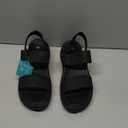 ZX Women's Platform Wedges Sandals Slingback Lightweight Elastic Ankle Strap Low Wedges Walking Sandals Comfortable Slip On Casual Shoes, Black, Size 9.5