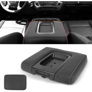 22881398 Center Console Armrest Lid Cover, Jet Black, Fits 40/20/40 Split Bench Seat, Compatible with 2014-2019 Chevy Silverado GMC Sierra 1500 2500 HD 3500 HD, 2015-2020 Tahoe Suburban Yukon Escalade