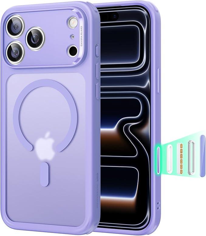 ESR for iPhone 17 Pro Max Case, Camera Control, Compatible with MagSafe, Shockproof Military-Grade Protection, Magnetic Phone Case for iPhone 17 Pro Max, Classic Hybrid Case, Frosted Purple