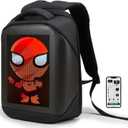 LED Backpack with App Control,16 Inch DIY Pixel Art Animation Programmable Screen Laptop Backpack,Travel, Motorcycle Backpack, Medium