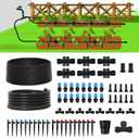 230FT Drip Irrigation System Kit, Quick Connect Garden Watering System, Complete Automatic Drip Irrigation Kit with 1/2" & 1/4" Tubing, Adjustable Emitters for Garden, Raised Beds & Greenhouse