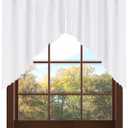 Valea Home Soft Burlap Look Swag Curtains Rustic Natural Rod Pocket Kitchen Valance Curtain Panels for Small Window 36 inch Length, White, 2 Panels (36"W x 36"L (Pack of 2))