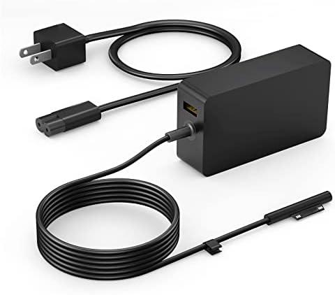 YURCIPWE Surface Pro Charger 65W, Surface Laptop Charger Compatible with Microsoft Surface Pro 9/8/7+/7/6/5/4/3/X, Surface Laptop 5/4/3/2/1, Surface Book 2/1, Surface Go 3/2/1 with 8.8ft Power Cord