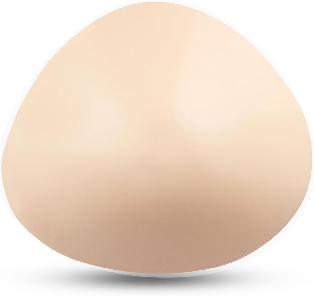 Triangle Lightweight Silicone Breast Forms, Concave Breast Prosthesis Bra Inserts for Mastectomy Swim Cosplay(1 Piece) (Skin)