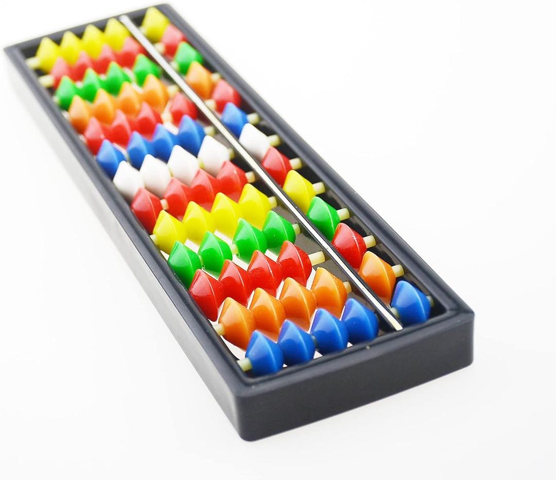 Plastic Colorful Beads Abacus Soroban, 13 Column Chinese Abacus Japanese Soroban Calculator Kid's Counting Tool