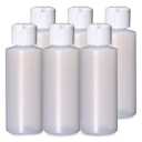 Plastic Cylinder Bottles with Flip Top Pour Spout - BPA-Free & Refillable Containers- Durable, Affordable Price - Store Lotion and Any Kind Liquid-Based Products, Size 4 Oz (6 Pack)
