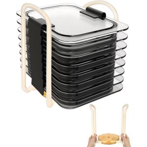 Adjustable Lids Organizer for Rubbermaid Brilliance Lids, Lid Organizers Inside Cabinet for Pyrex Snapware, Lids Holders Suitable for Storing Lids of Various Sizes5.51in-8.27in