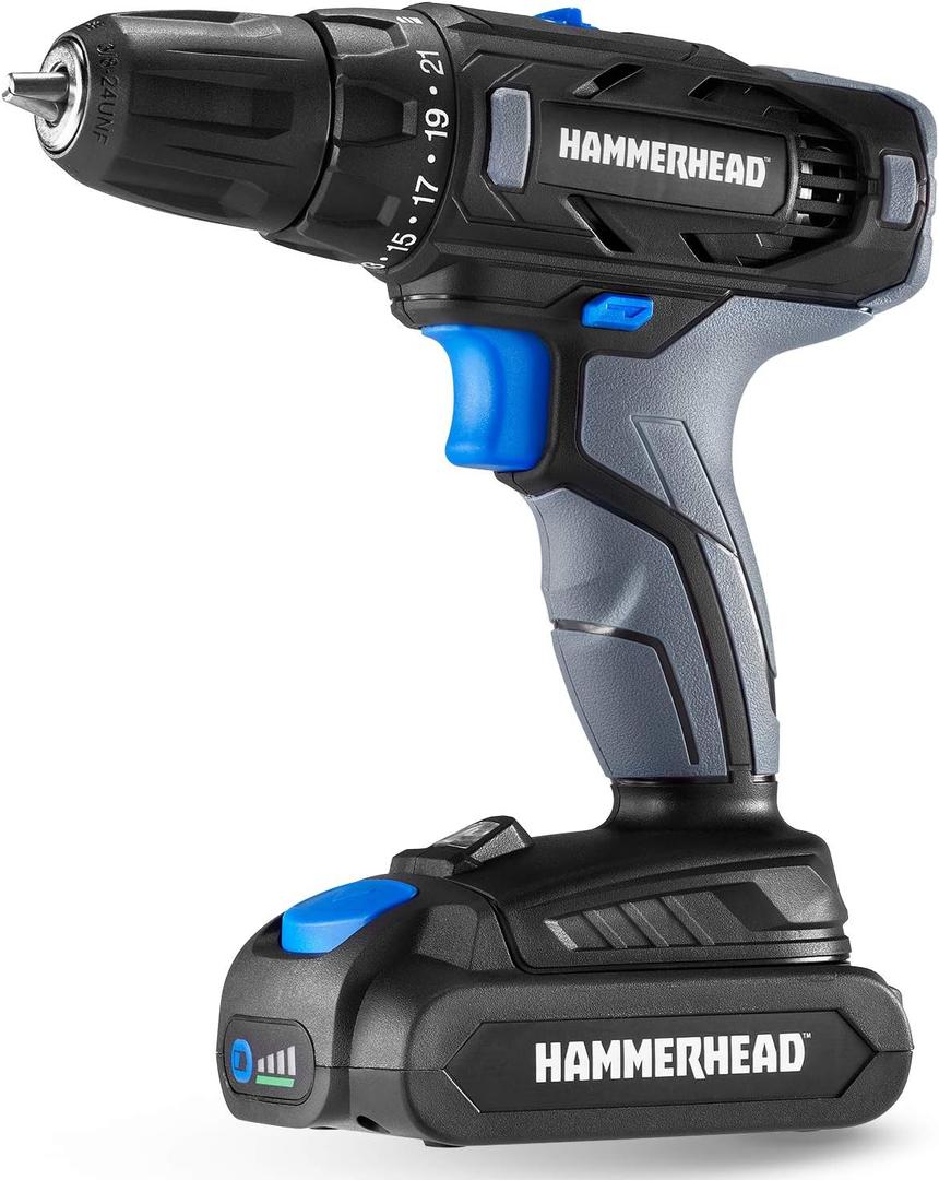 Hammerhead 20V 2-Speed Cordless Drill Driver Kit with 1.5Ah Battery and Charger - HCDD201