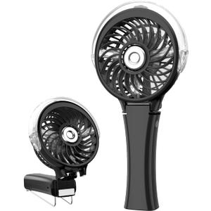 HandFan Upgraded Handheld Misting Fan, Portable Mister Fan, Personal Spray Water Mist Fans Rechargeable, Foldable Electric Mini Fans for Summer Beach Travel Makeup Concerts, Gifts for Women(Black)