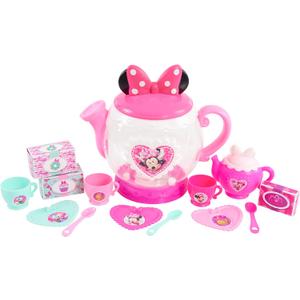 Disney Junior Minnie Mouse Terrific Teapot, Preschool Pretend Play Tea Set, 14-Pieces, Kids Toys for Ages 3 Up by Just Play (Large, Multicolor)