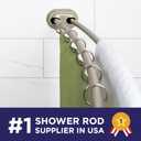 Zenna Home Double Curved Shower Curtain Rod, No Drill, 50-72 Inch Adjustable Tension Curved Shower Rod for Bathroom, Rustproof Double Rod, Non-Slip, Adds Room in Shower, Satin Nickel