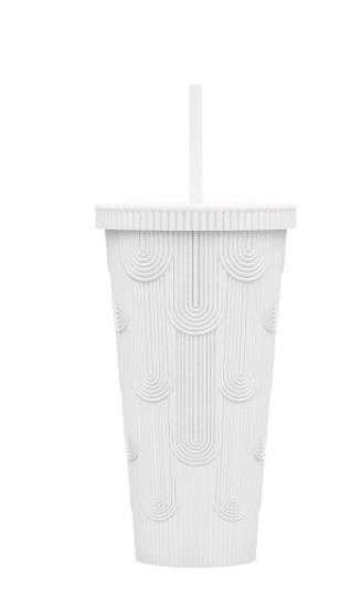 DH MERMAID SCALE TUMBLER WHITE 24OZ