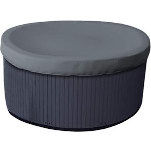 Covers & all Round Hot Tub Cover, 12 Oz Waterproof UV & Weather Resistant Outdoor Bath tub Protector with Elastic (90" Diameter x 14" H, Grey) (Gray)