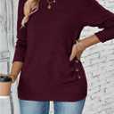 SOLY HUX Women's Plus Size T Shirt Long Sleeve Crew Neck Button Casual Tee Tops Fall Clothes